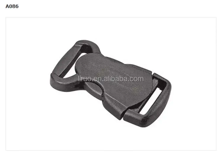 Hot selling black color 20mm side release plastic buckle