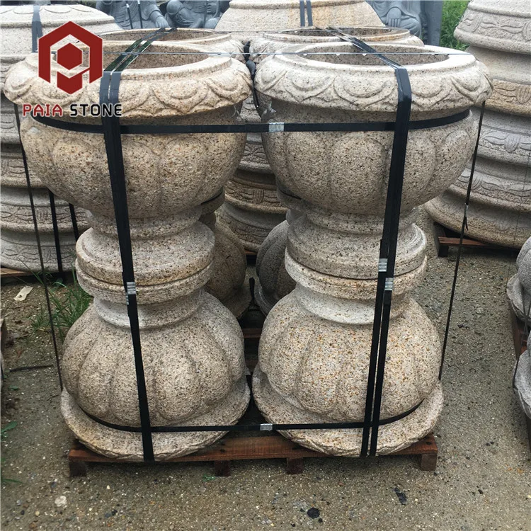 Flower Pot Big Plant Pot Big Garden Stone Europe Garden Decoration Floor Sets of Pots Granites Quality Assurance and OEM
