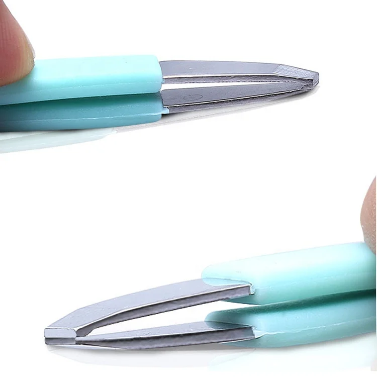 Sialia Wholesale Private Label Angled Slanted Eyebrow Tweezers High Quality Stainless Steel Eyebrow Clip