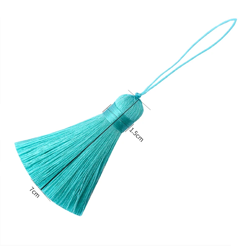 LONGJIE оптовая продажа бесплатный образец 7 см нейлоновая декоративная шелковая кисточка для изготовления ювелирных изделий