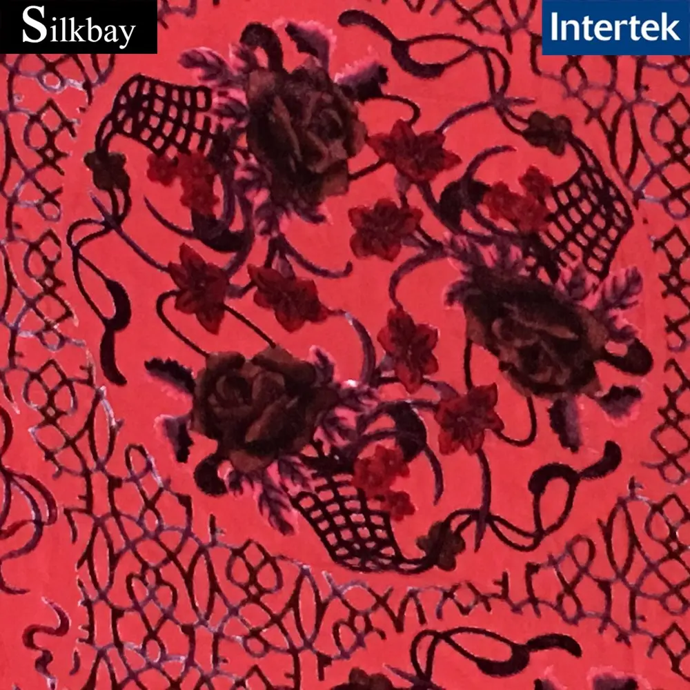 Plain dyed burnout silk velvet fabric