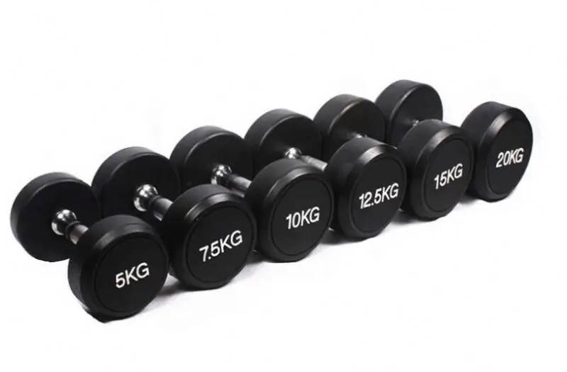 Professional New Style Gym Fitness EquipmentExercise Fixed Rubber Dip Dumbbell Sets