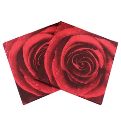 Floral Red Rose Paper Napkin Flower Event & Party Tissue Printed Napkin Supply Decoration 33cm*33cm