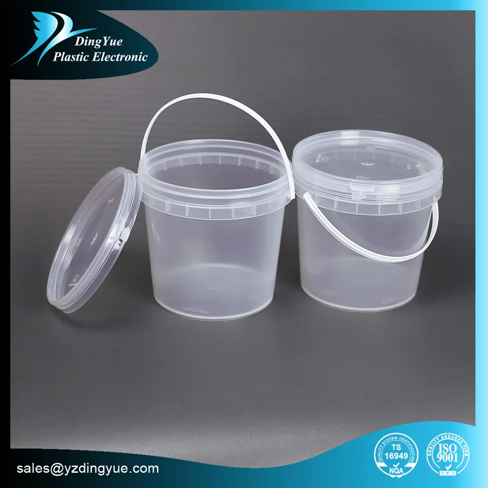 
100% new PP material wholesale clear plastic container with lid disposable plastic buckets 
