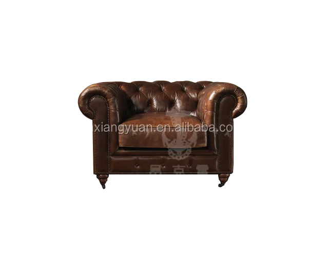 2018 New Arrival Hot sale Chesterfield Classic Tufted Real Italian Leather Victorian Sofa