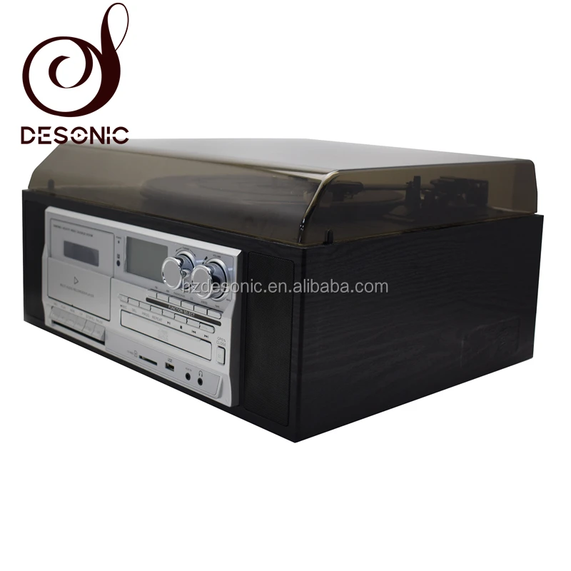 New design big size wood box auto return turntable record player