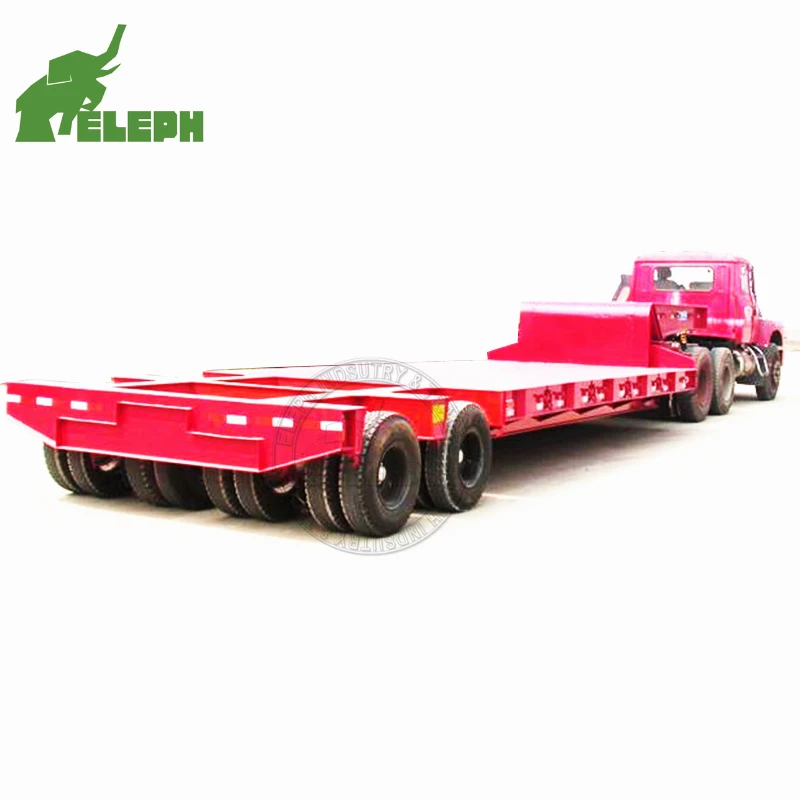 2Lines 4 Axles 3 Line 6 Axle 4 Line 8 Axle 80 - 150 T Lowbed Loading Truck Semi Towing Lowboy Trailer