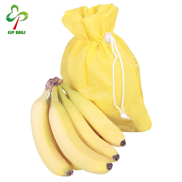 
Yellow drawstring vegetable protective banana protection bag for fresh bananas 