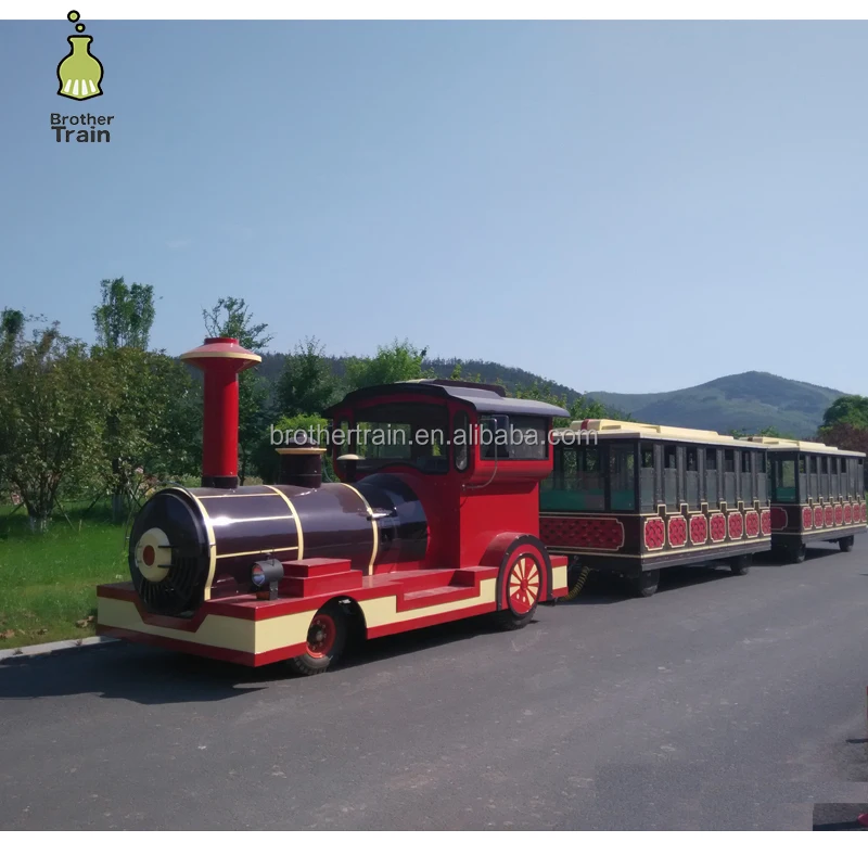 CE approved outdoor trackless train for sale, used top fun trackless tourist road train