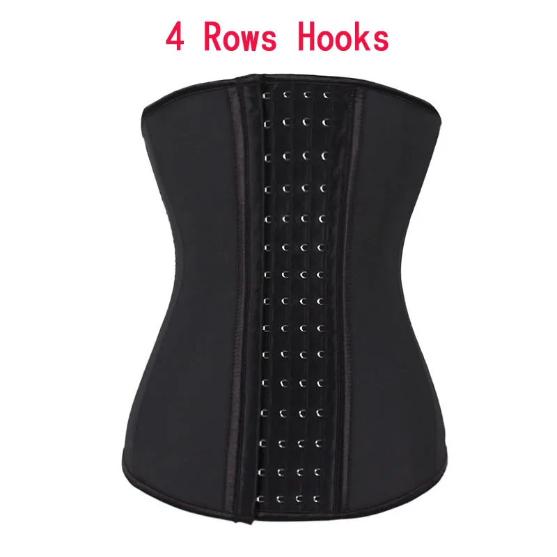 
Brand New 4 Row Hooks Women Latex Corset Slimming Body Shaper Bustier Steel Boned Waist Trainer Corsets Black Plus size Cincher 