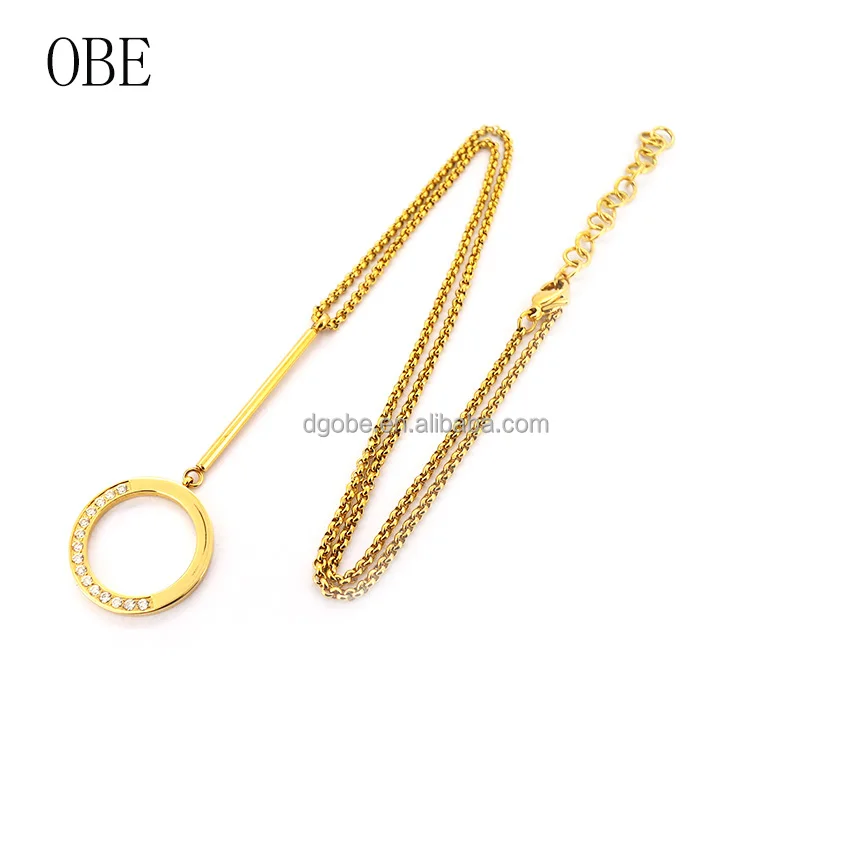 
 OBE Новое поступление, австрийский кристалл с родиевым покрытием, женское золотое ювелирное изделие из нержавеющей стали, ожерелье  