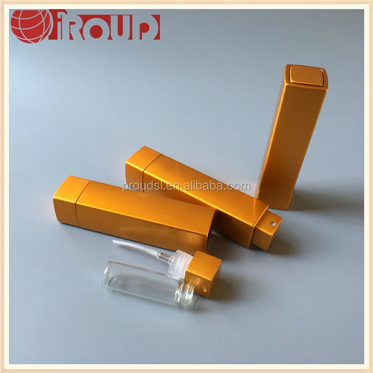 Золотой Алюминиевый парфюмерный атомайзер 15 мл, металлический парфюмерный Атомайзер