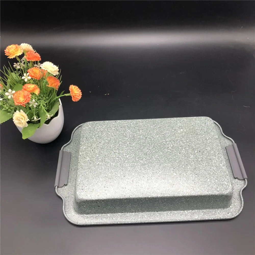 Marble Color Square Pan Cake Mould Non Stick Ceramic Coating Pizza pan/Rectangular pan/Loaf pan