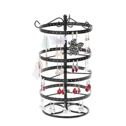 Metal Rotating Ear Stud Jewelry Display Bracelet Earrings Display Stand Cases Holder Racks Fixtures
