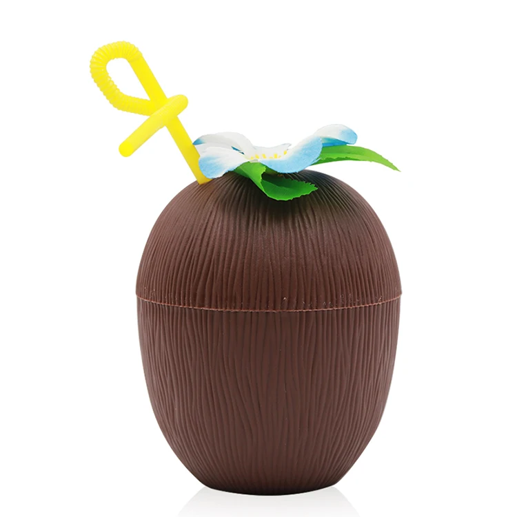 food grade BPA free coconut drink cup kids coconut shell drink water straw cup straw mug