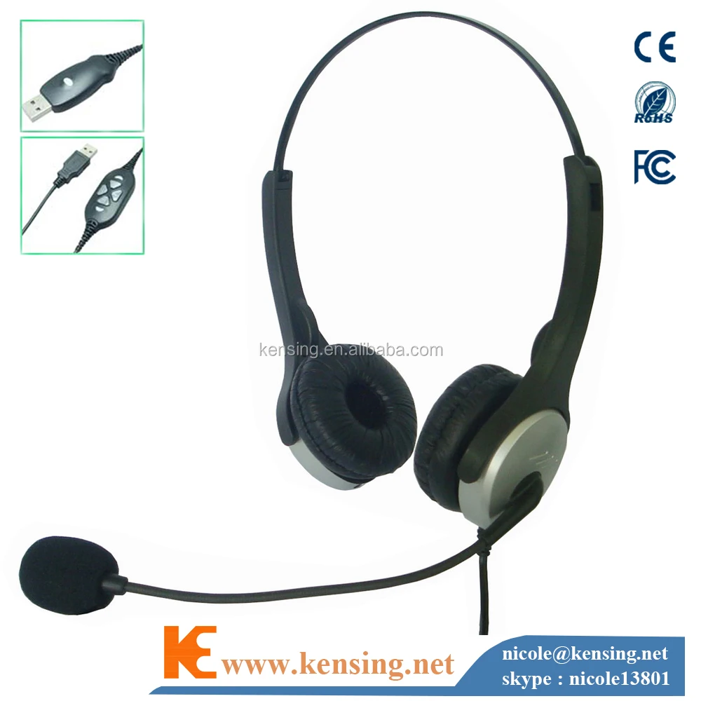 
VOIP headset phone headset with QD connector and Rj connector for call center 