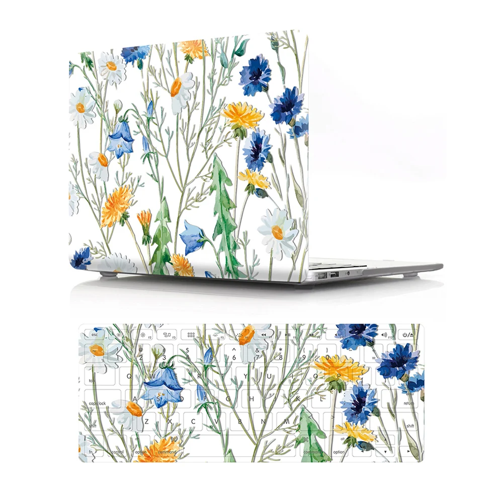 2 In 1Stylish Flower Case Hard  And Keyboard Cover for Mac Pro Air 13 Inch Laptop 12 inch 15 touch M1 A2338 A2337 laptop case