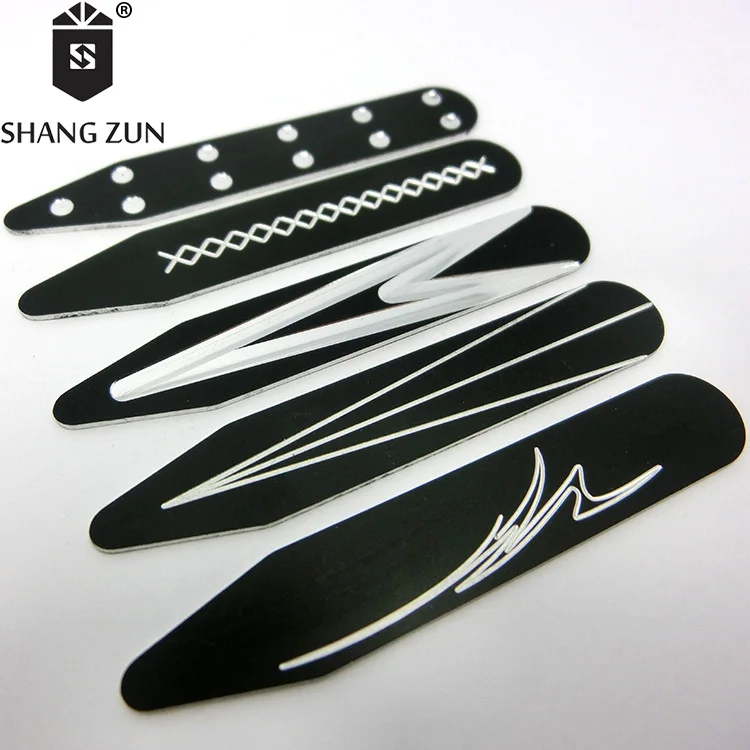 
Personalized metal collar stays aluminum colorful engraved collar stiffeners business collar inserts with box 20 PCS 