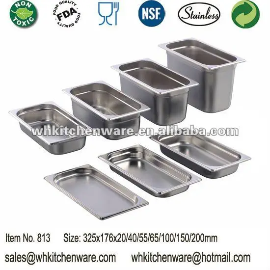 NSF stainless steel food grade cooking pan gn pan