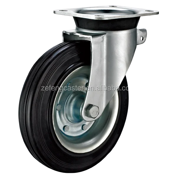 8 inch Trash Bin EN840 Swivel Castors with Mold on Rubber Wheel