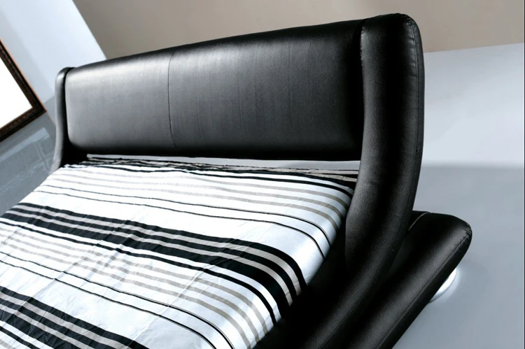 bedroom furniture modern PU Leather bed  king size faux leather beds frame
