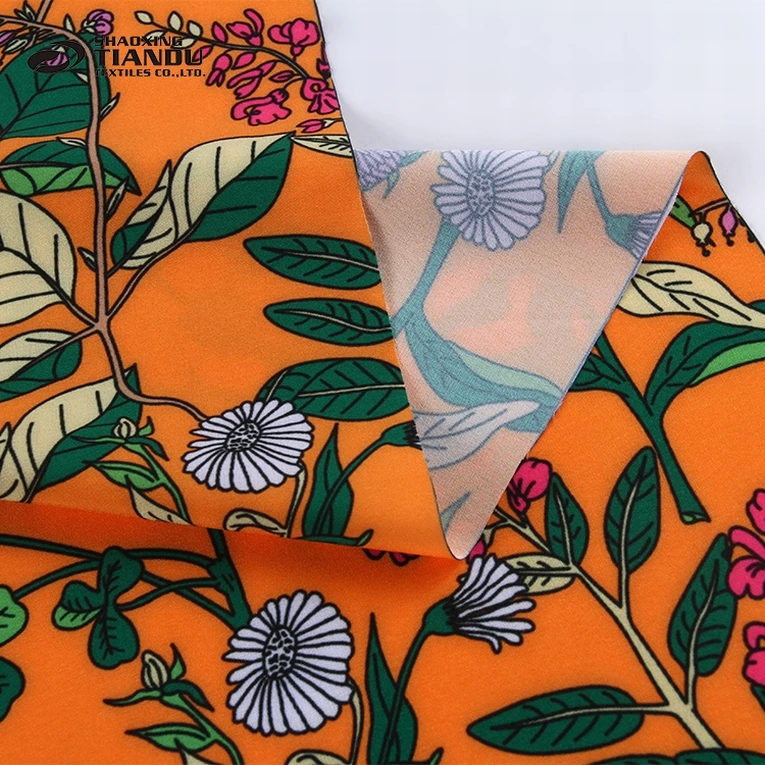 New products fashion woven dubai dress african print chiffon fabric floral printed