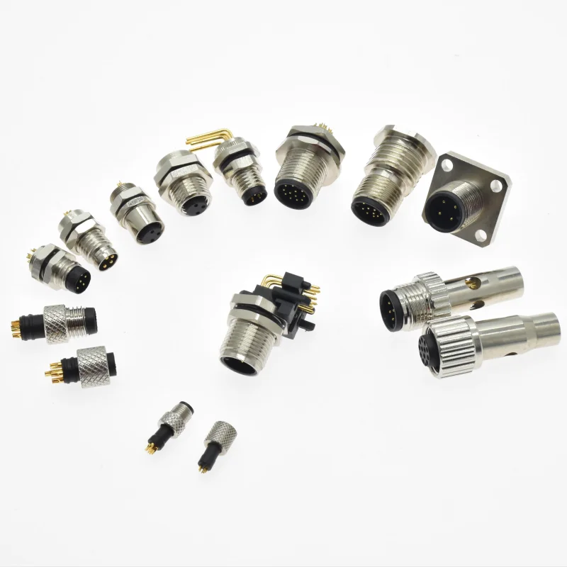 M5 M8 M12 A B D code electrical waterproof screw cable connector