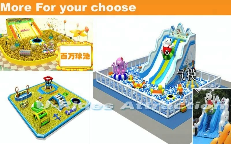 
hot sale inflatable game inflatable huge ball pool inflatable water park with slide for amisement park 