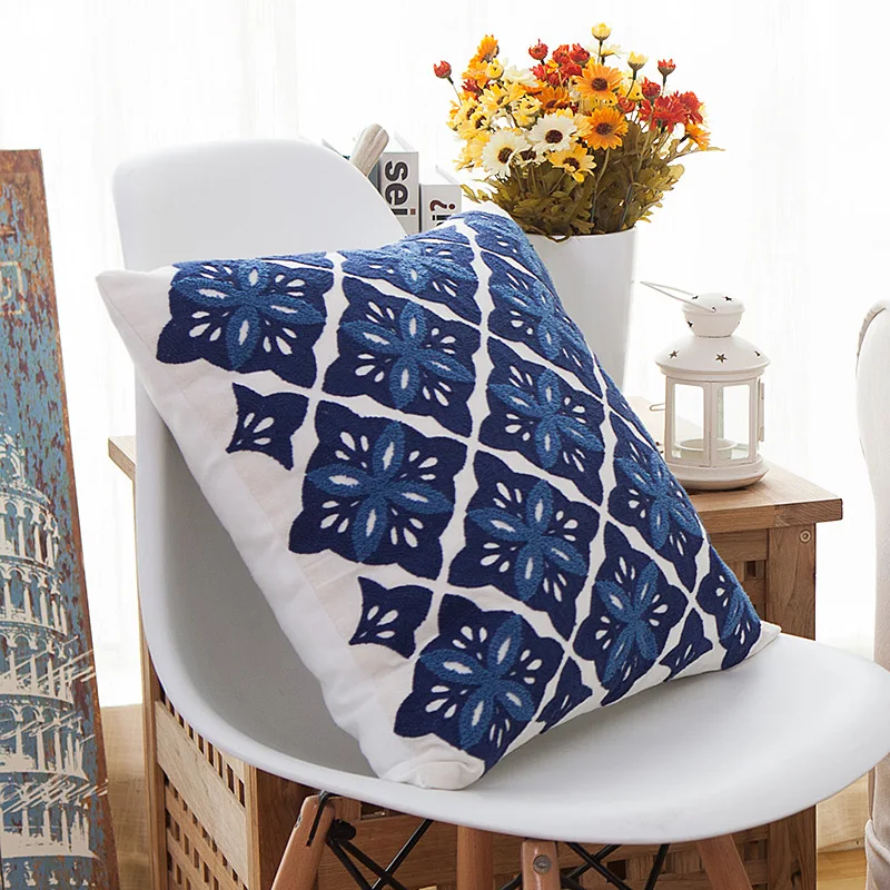 Korean soft embroidery sofa cushion cover for home decoration