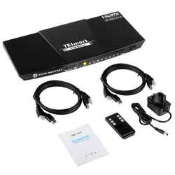 TESmart New Arrival 4 Port HD Source Switch HDMI 4k Video USB 2.0 Out Switcher