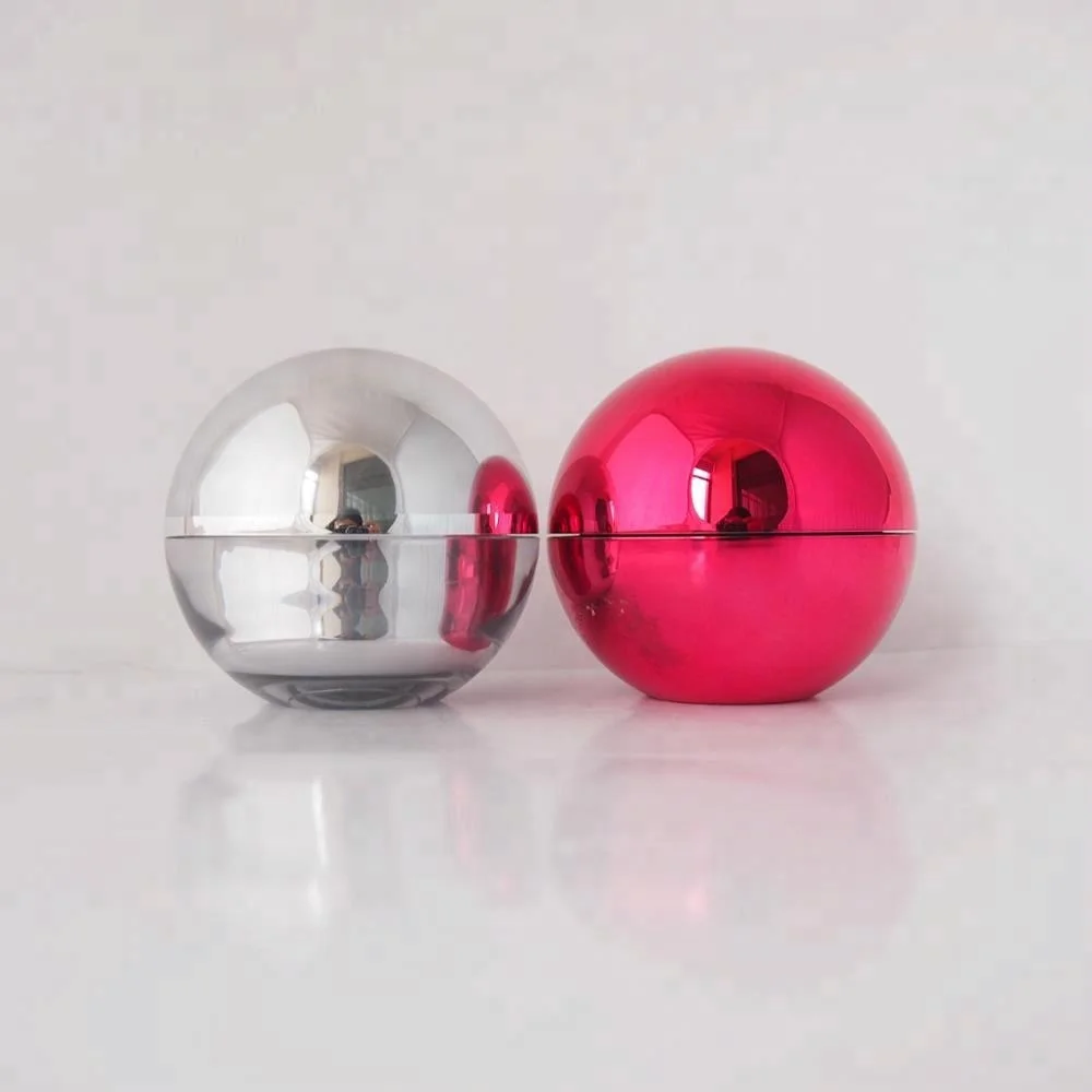 Shangyu yucai packaging acrylic cream jar red 50g round ball plastic container acrylic cosmetic jar