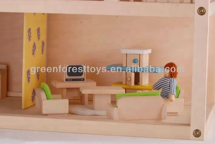 New Style Top Selling Two-Story Miniature Houses For Sale Wooden Doll House