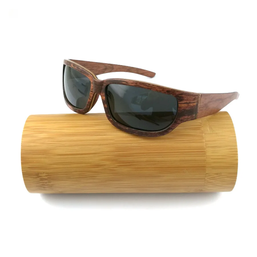 Custom design Chic outdo sports polarized wood veneer sunglasses