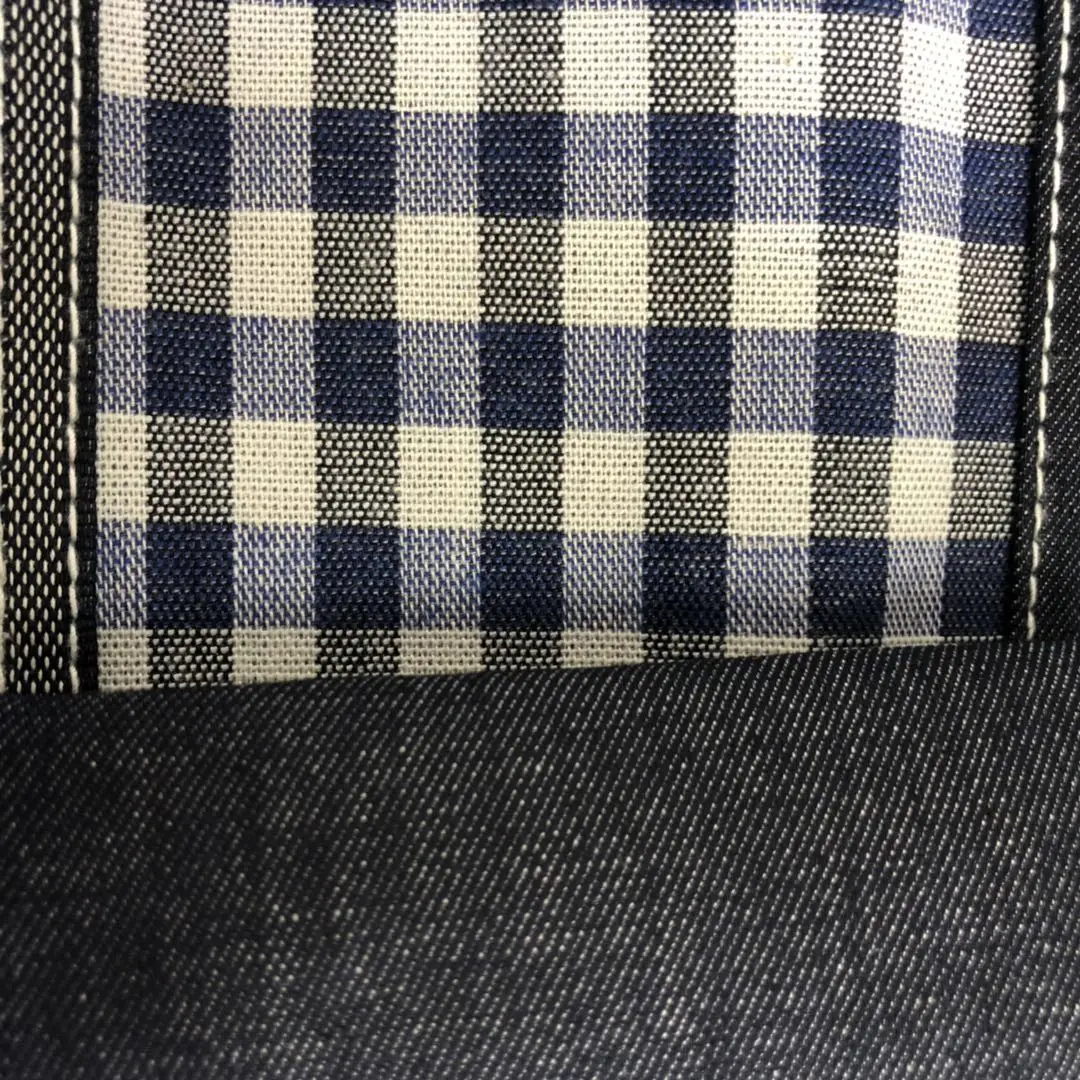 stock lot lycra check jacquard denim fabric mercerizing fresh finish double layer color weft