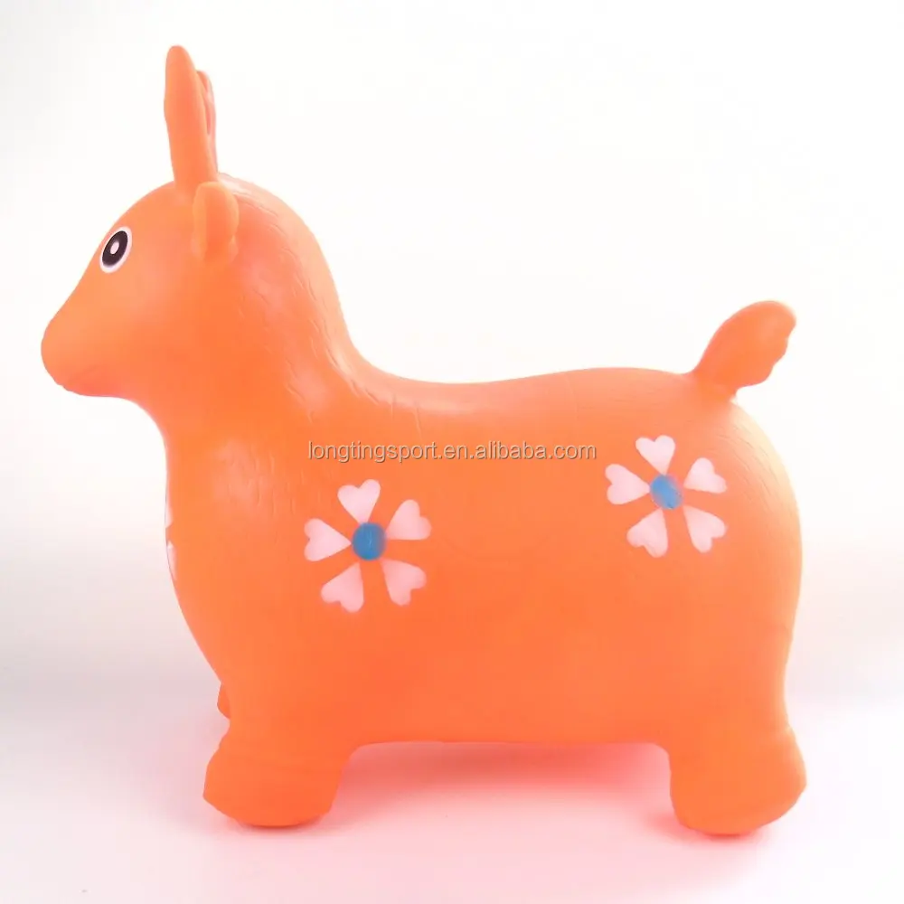 EN71 inflatable deer pvc jumping riders kids animal hopper toy