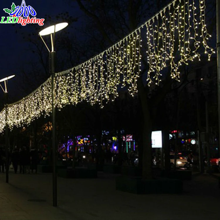Outdoor street decorative led Christmas star string light home decor curtain icicle light