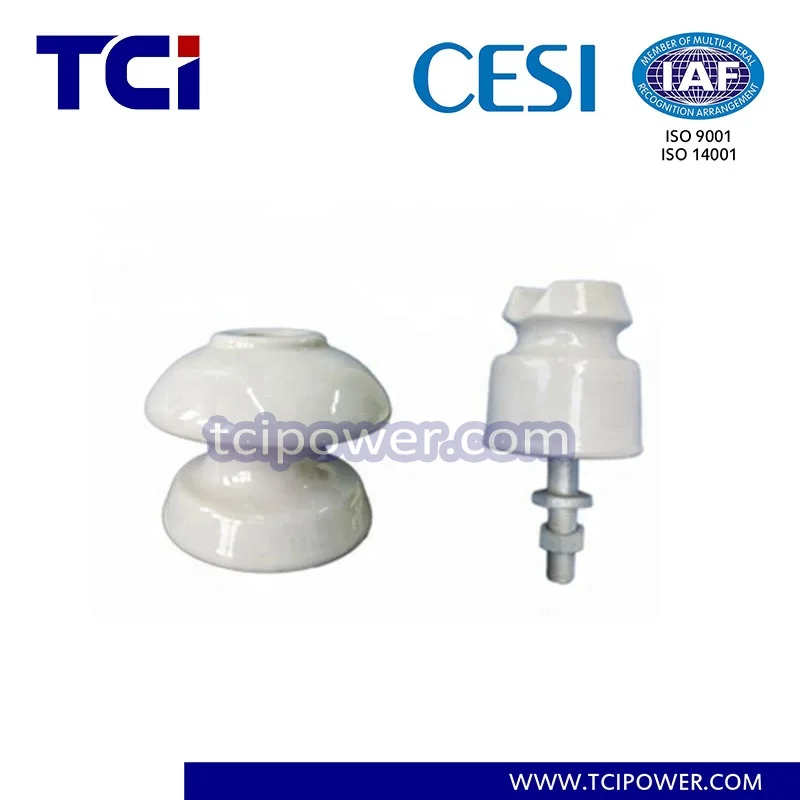 E95 Chinese manufacturer TCI high voltage porcelain pin insulator for Transmission line with spindle