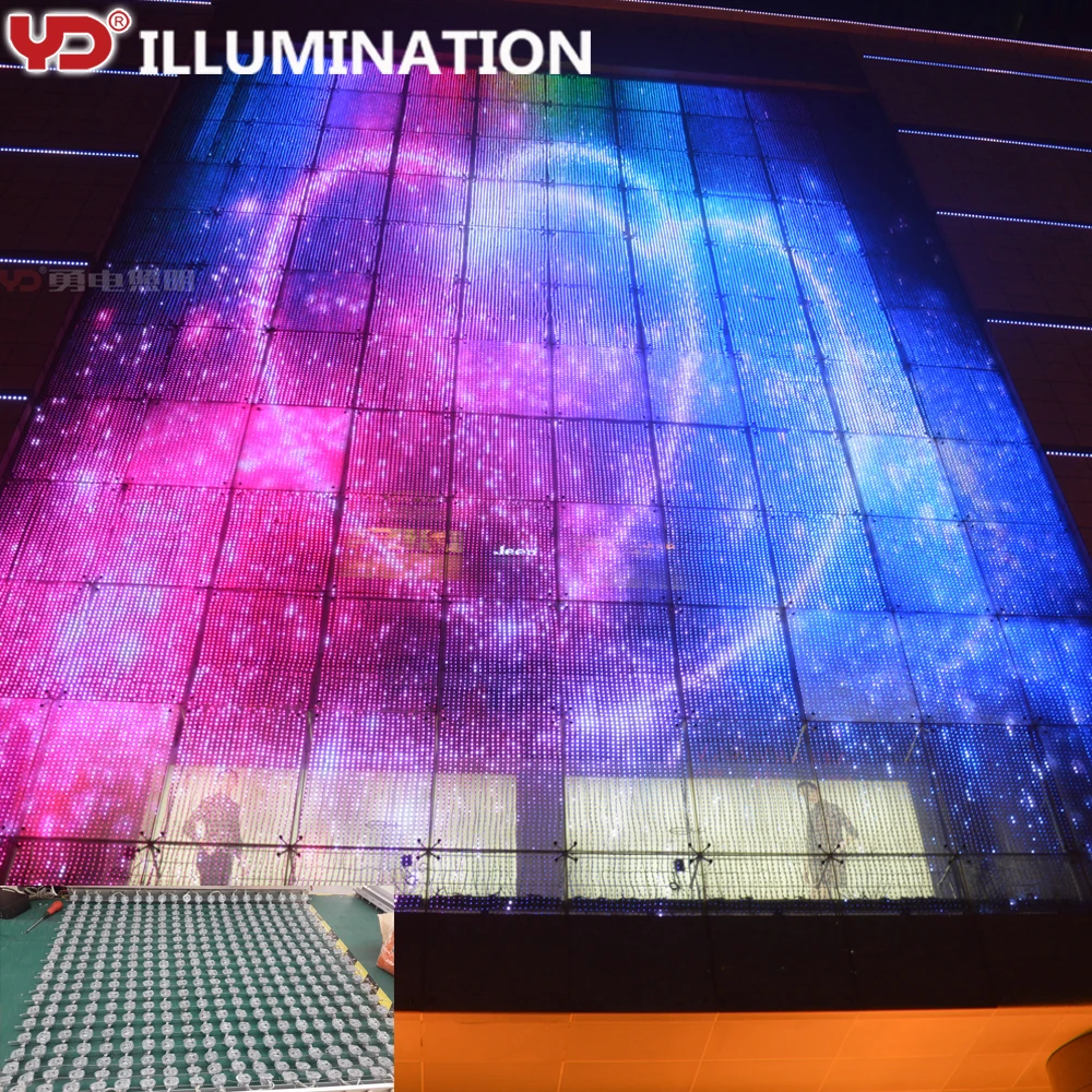 YD Illumination  led flexible curtain screen energy saving and long lifespan media facade
