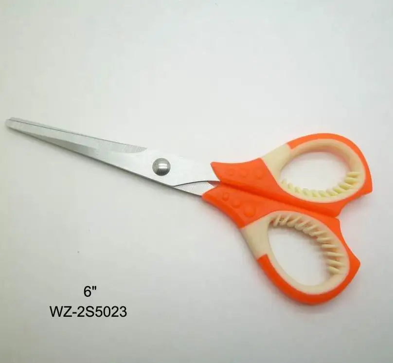 stainless steel material blade with plastic handle type kids scissors small size scissors brand names 6inch