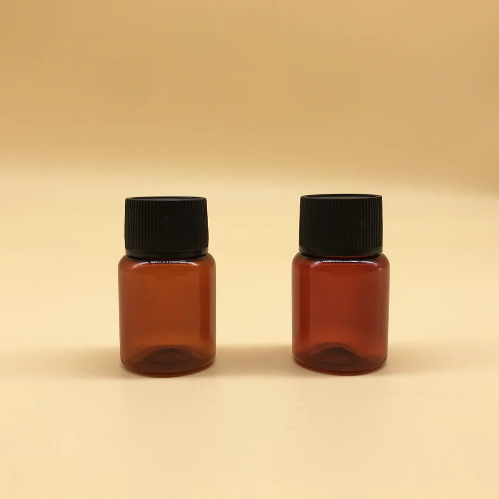 OEM plastic small empty 15ml amber medicine syrup liquid dispenser pet bottle with gel cap