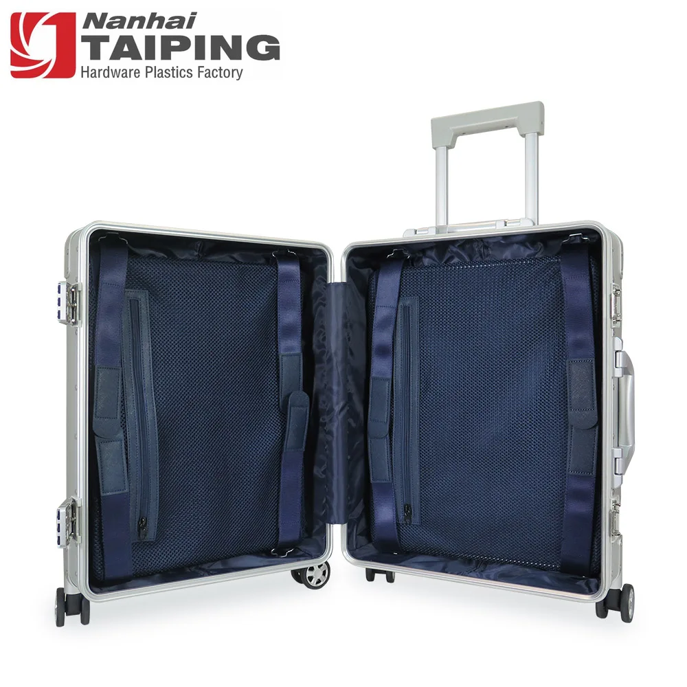 silver Aluminum travel Trolley case Maleta De Case Hardshell Suitcase With Four Wheels