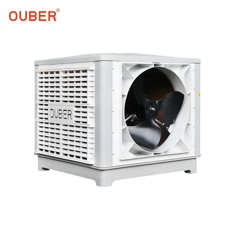 Fixed Evaporative Air Cooler Cover LCD Touch Panel Motor Power Item Building Axial Fan New PP with 18000cmh