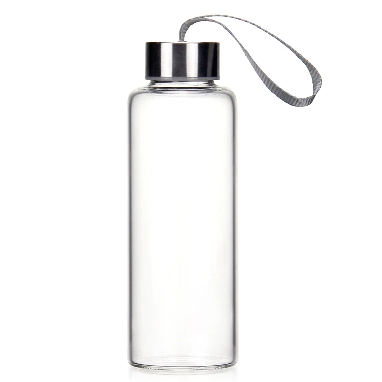 Personalized BPA-free Drinking Insulated 450 ml Double Wall Borosilicate Tea Fruit Water Glass Bottle with Infuser Bamboo Lid