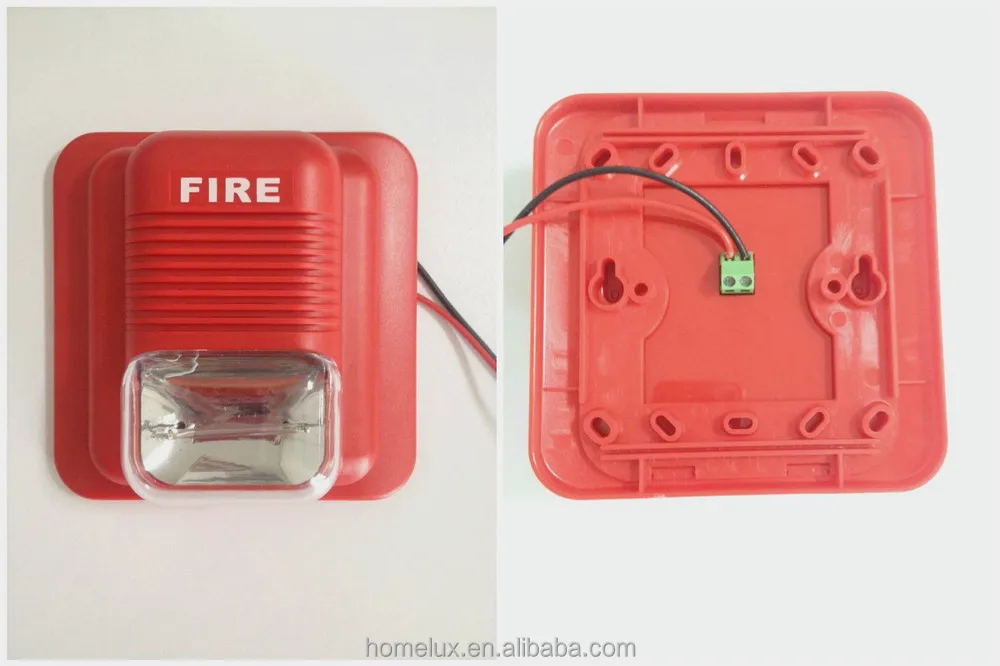Strobe light siren electronic siren in Red 12/24v for Fire Alarm,sound and light siren
