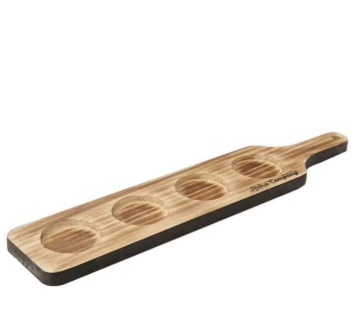 Paddle Shape Custom Wood Beer Serving Tasting Holder Carrier Tray
