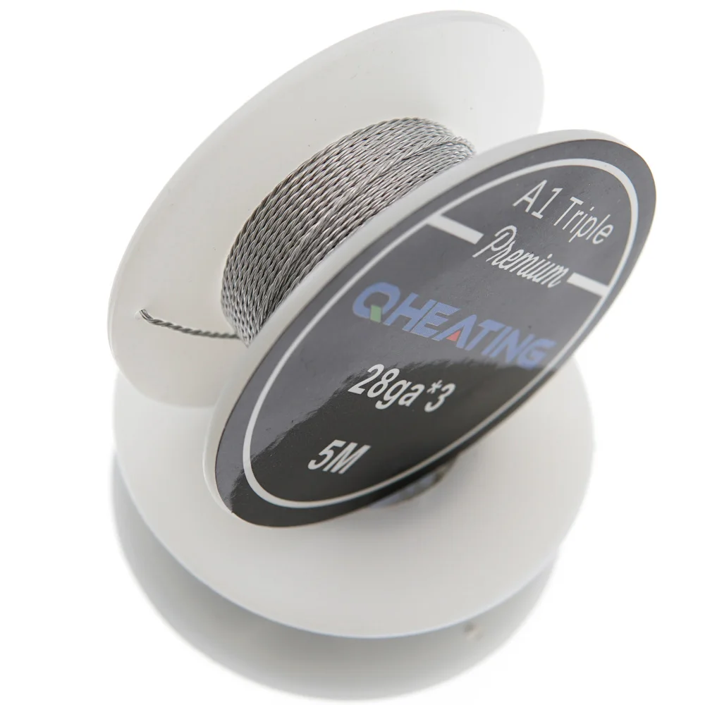 Популярные готовые нагревательный провод cr25al5 clapton с сопротивлением тройной 3 core витая проволока KA1 15 футов/рулон, Е-сигарета от Китай (материк)