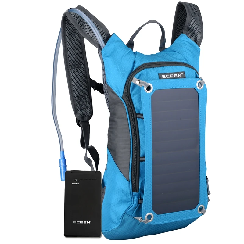 ECEEN Solar Powered Bicycle Backpack with 7W High Quality Sunpower Solar Panel Charger with Water Backpack