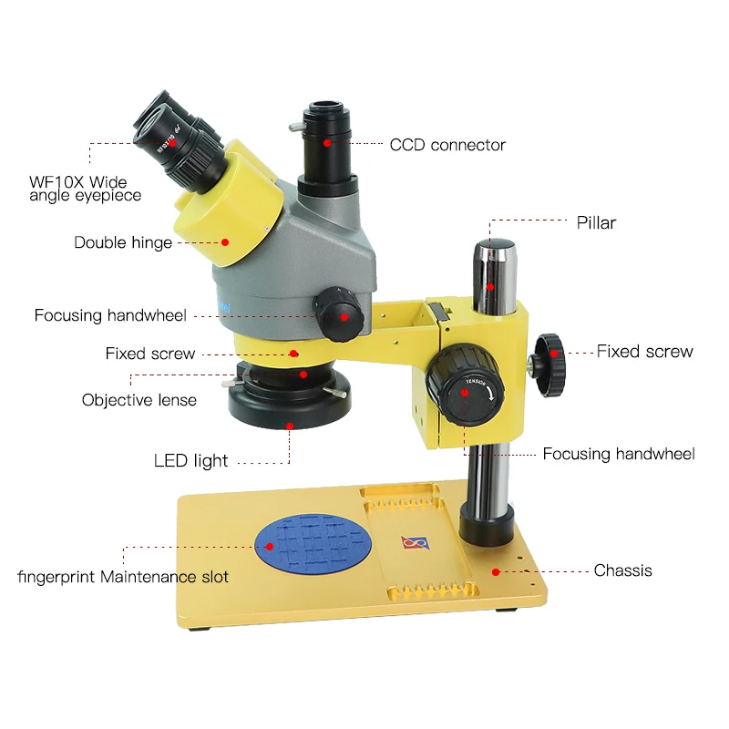 Metal Anti Temperature Working Base Trinocular Simul Focal PCB Repair Microscope
