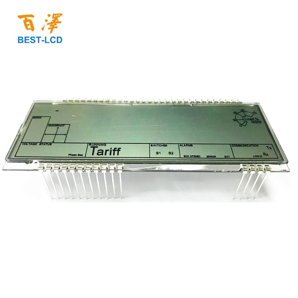 Black Silk-Printing 45 Pin 6 Digits 7 segment HTN Reflective LCD Display For Electricity Meter/Gas Meter/Flow Meter