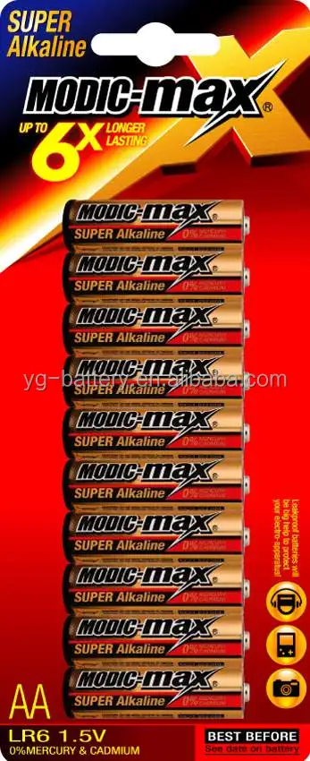 Супер щелочная батарея AA LR6